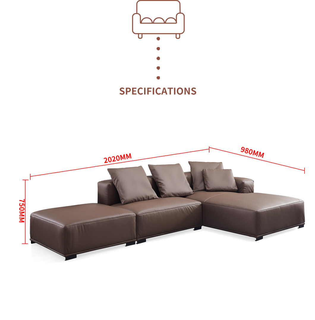 Modern Style Nano Leather L Shape Sofa Sectionals Living Room Sofa