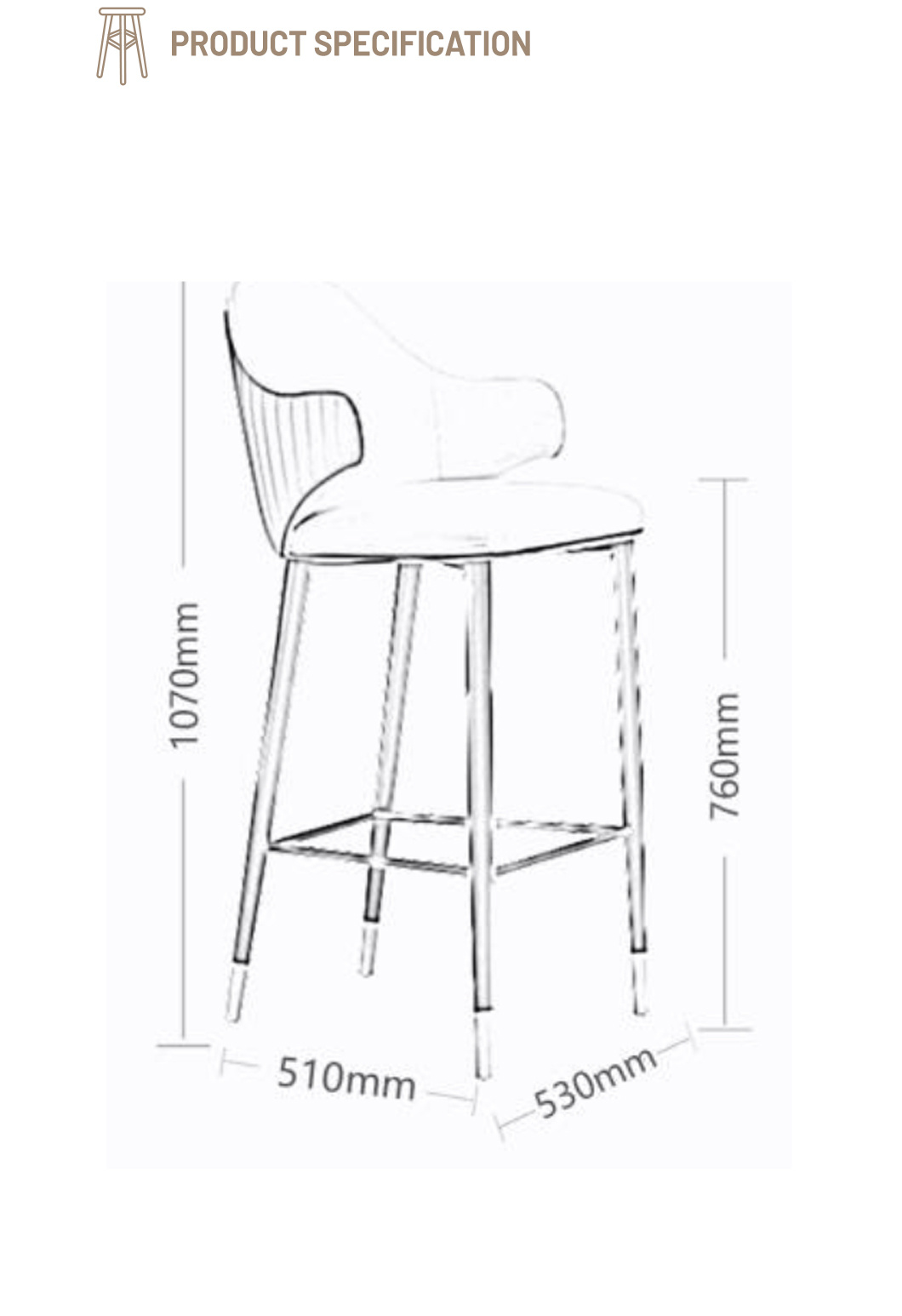 Light Luxury Nordic Fabric Leather Bar Stool