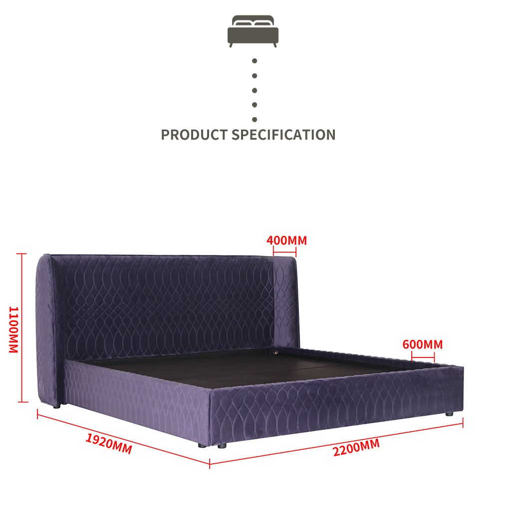 Modern Korea Design King Size Fabric Bed