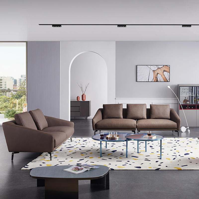 Italian Sectional Villa Living Room L Shape Corner Leather Sofa