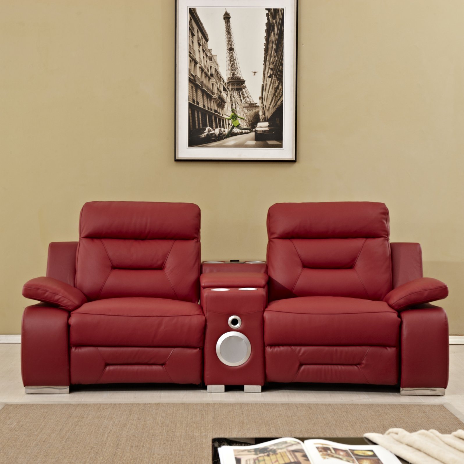 Home Theater Is Equipped with 2 Side Electric Recliner, All Equipped with Ordinary Headrest Function Sofa