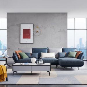 Nordic Style Living Room Fabric Corner Sofa