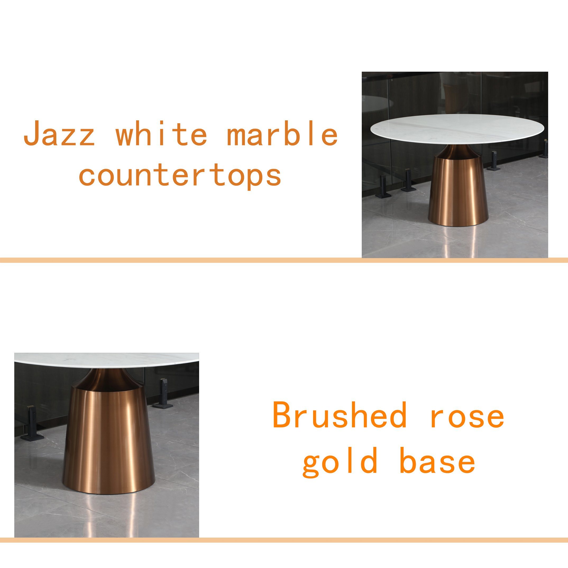 White Marble Table Gold Metal Home Hotel Furniture Tea Table