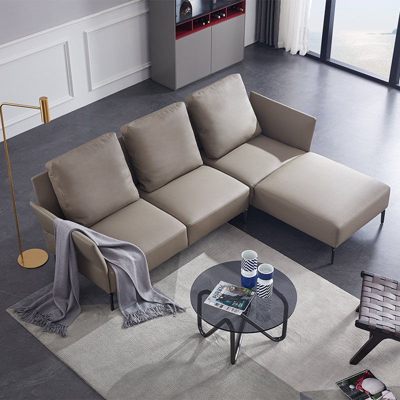 Italian Luxury Design Living Room Napa Leather Sofa