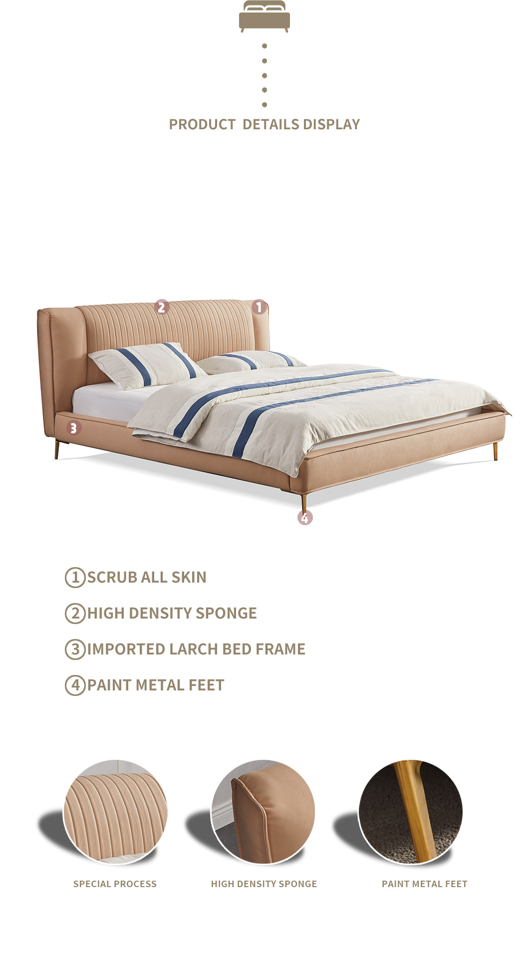 Bedroom Furniture Double Modern Queen Size Bed