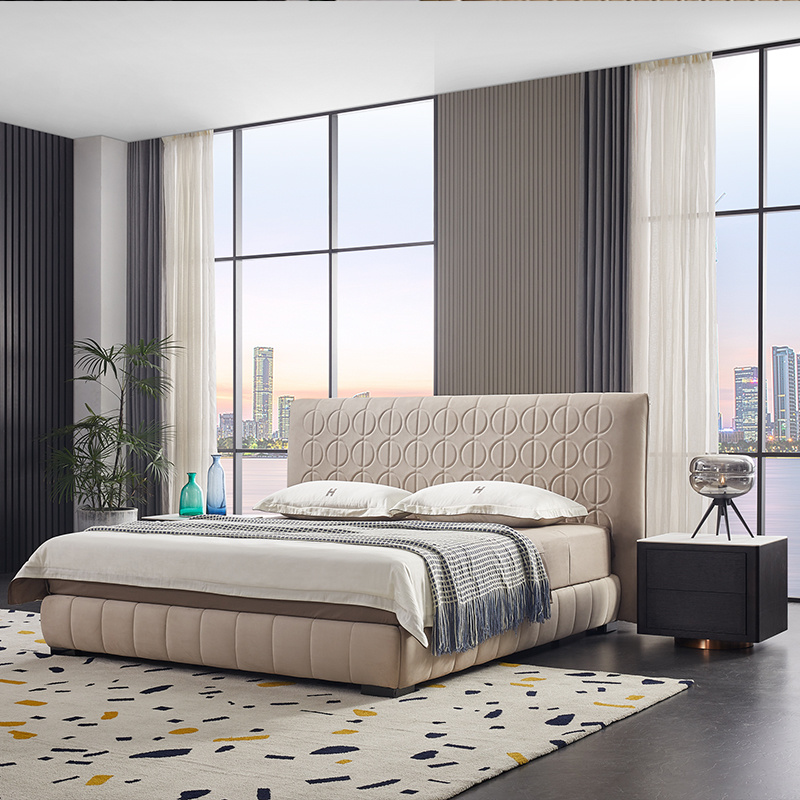 Luxury Modern Queen Size Leather Bedroom Bed
