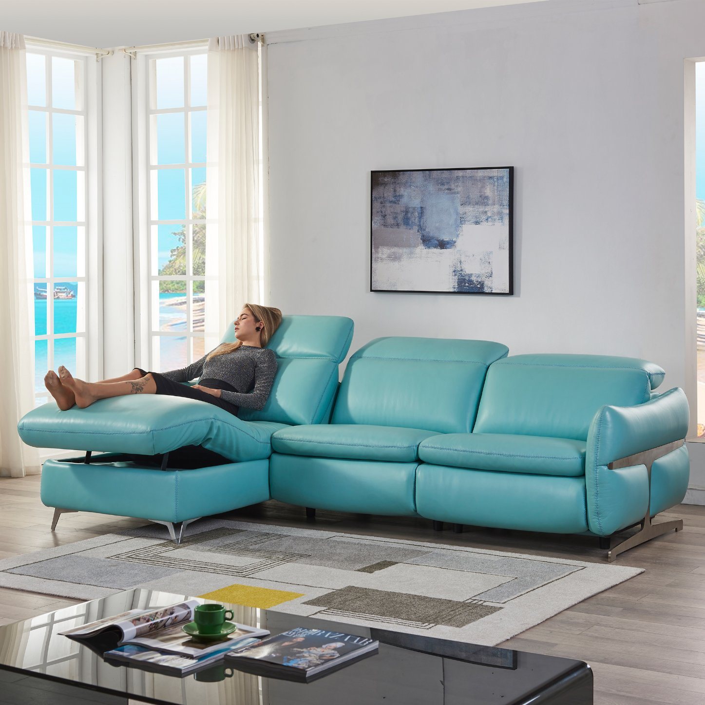 Hot Selling Living Room Furniture Electric Functional Sofa Functional Sofa Bed PVC Sofa High Quality Sofa