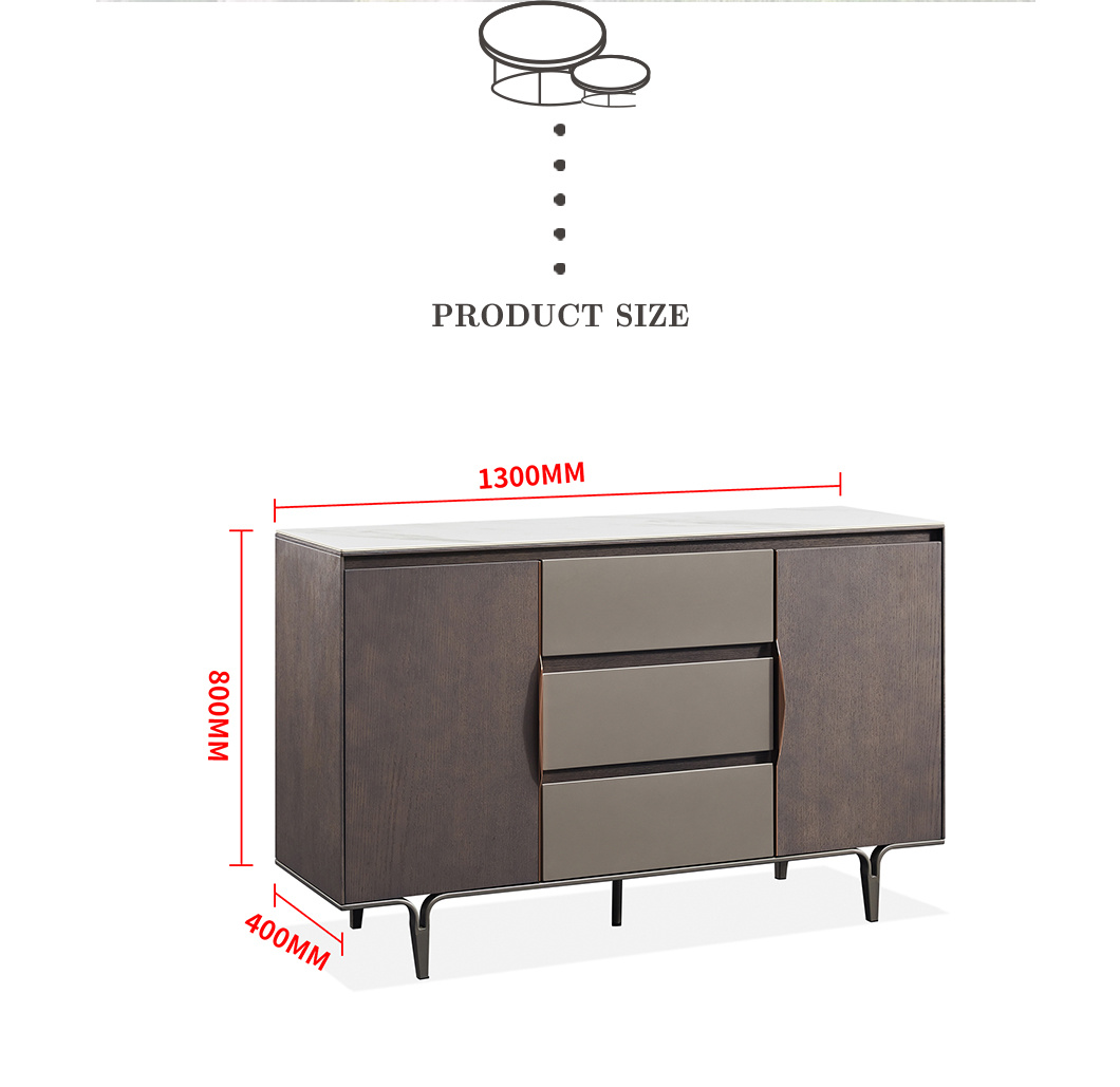 Modern Hotel Home Dining Room Simple Design Marble Metal Sideboard Storage Cabinet Side Wardrobe