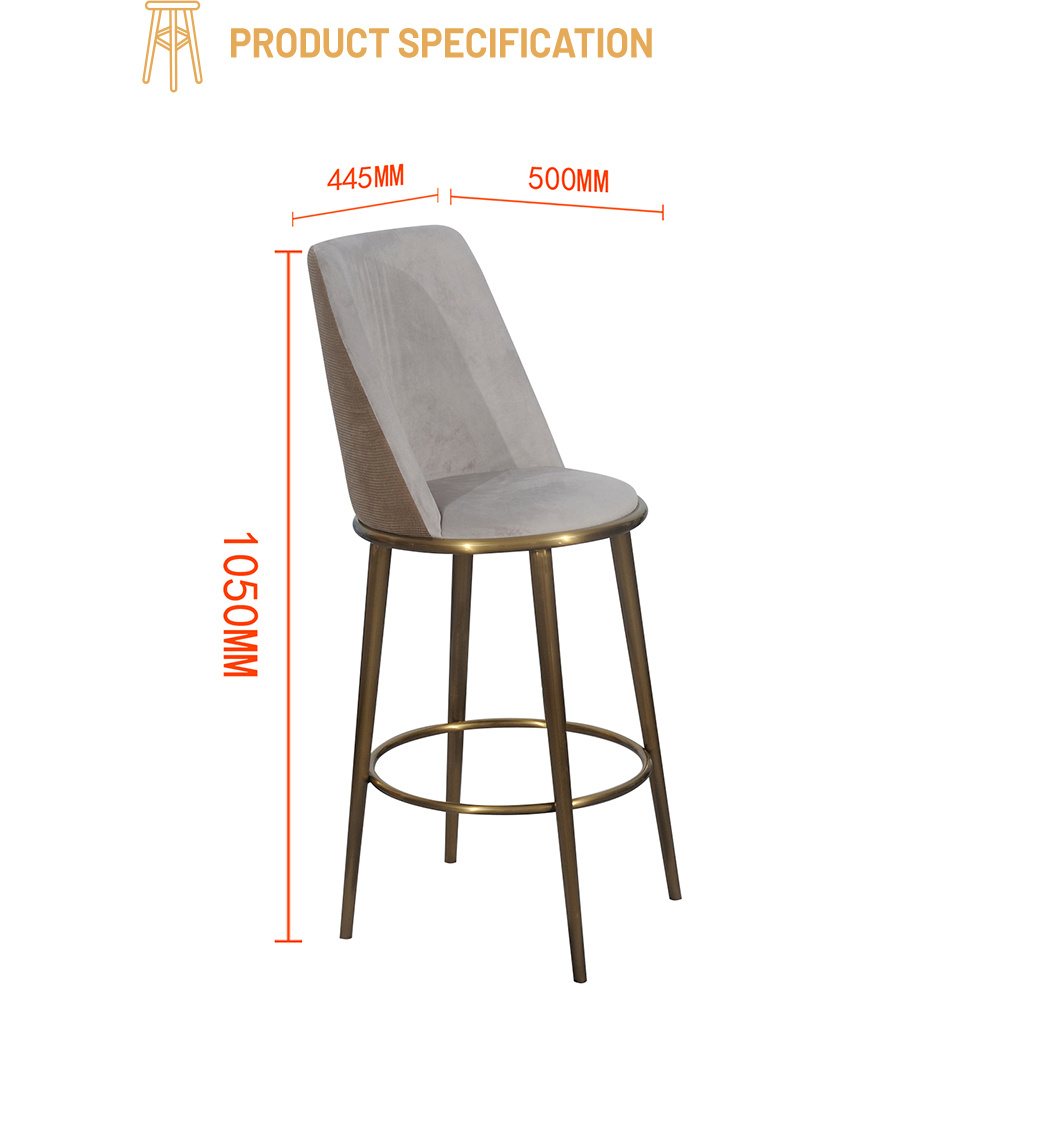 2021 Hot Sale Modern Soft Back Bar Chair Bar Stools