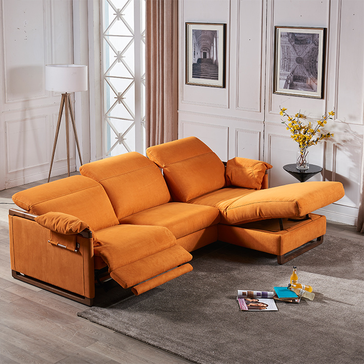 Functional Fabric Sofa Combination Modern Simple Italian Multifunctional Size Living Room Sofa for Lazy People