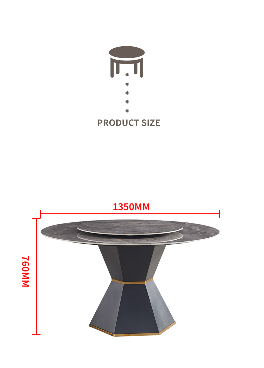 European Style Round Home Hotel Restaurant Dining Table
