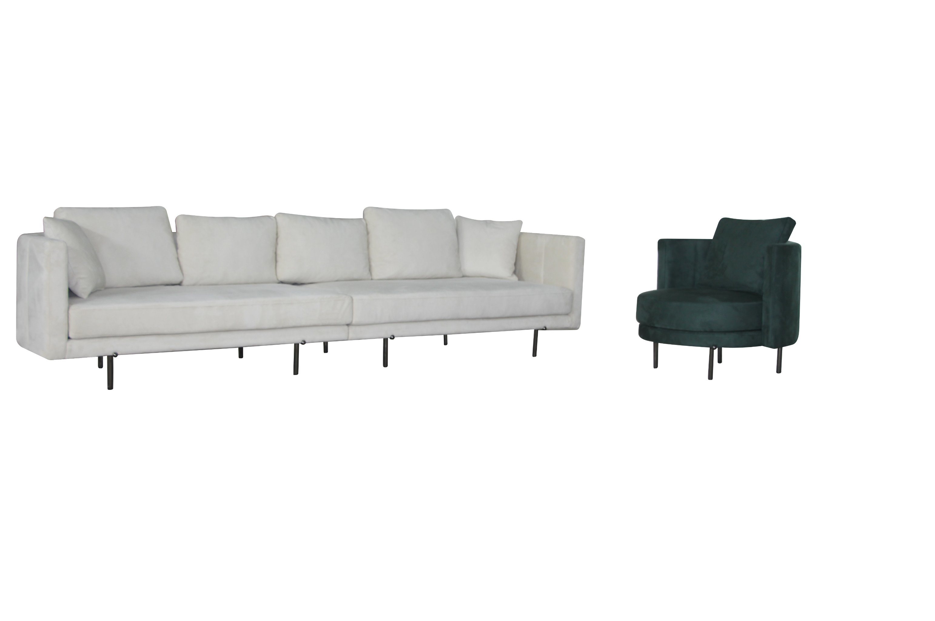 Nordic Modern Living Room Fabric Sectional Sofa