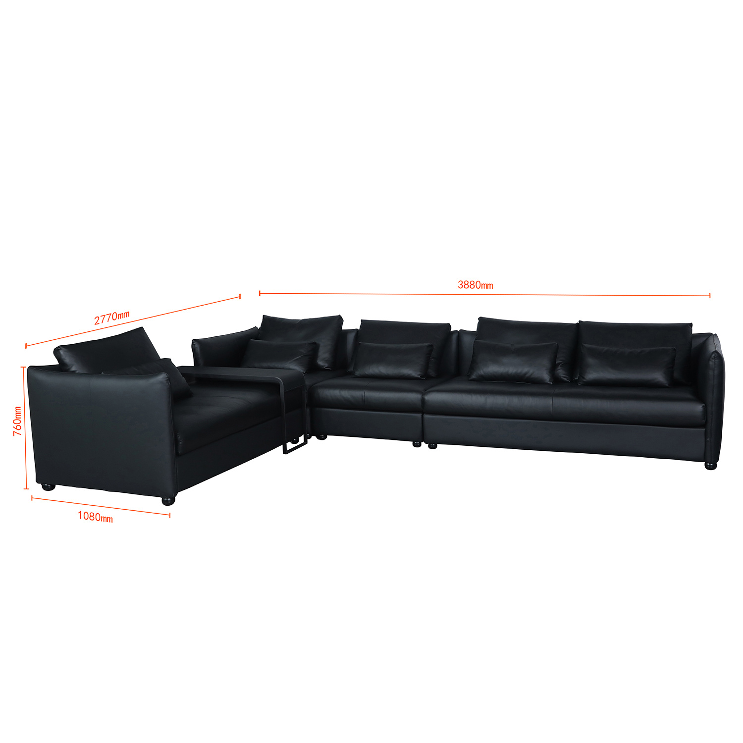 Italian Modern Furniture Design L Shape Leather Sofa Set