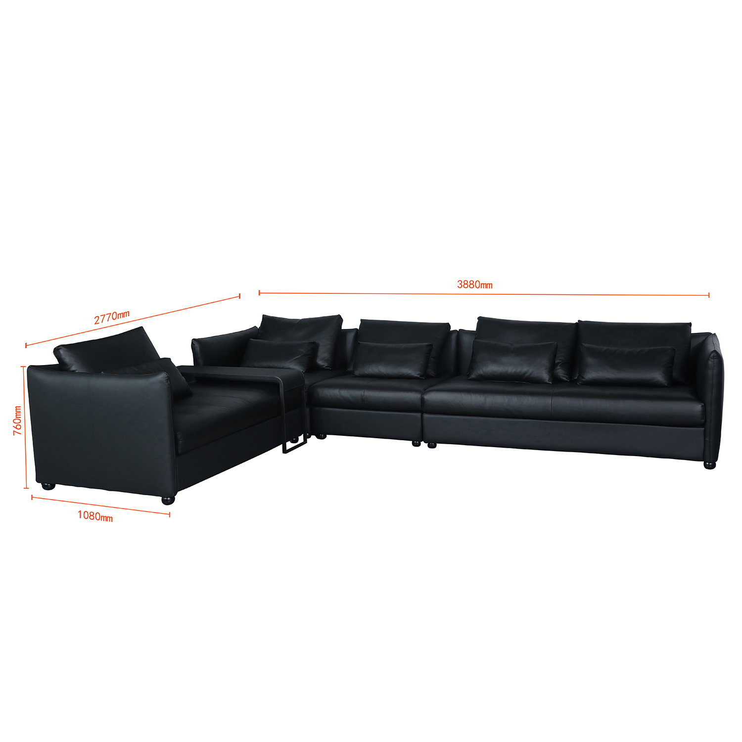 China Factory Modern Luxury Design Sectional Leather Sofa Living Room Furniture