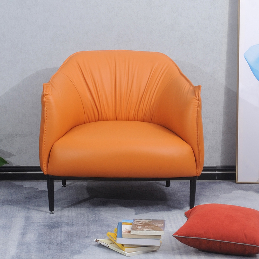 Italian Modern Leather Single Lounge Chair